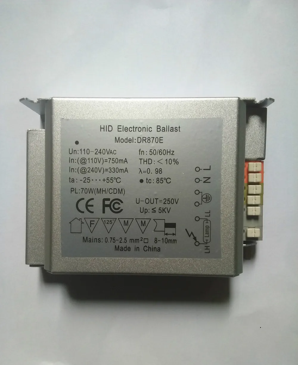 Electronic Ballast For HID Lamp 110V 240V Input 70W Output Metal Halide