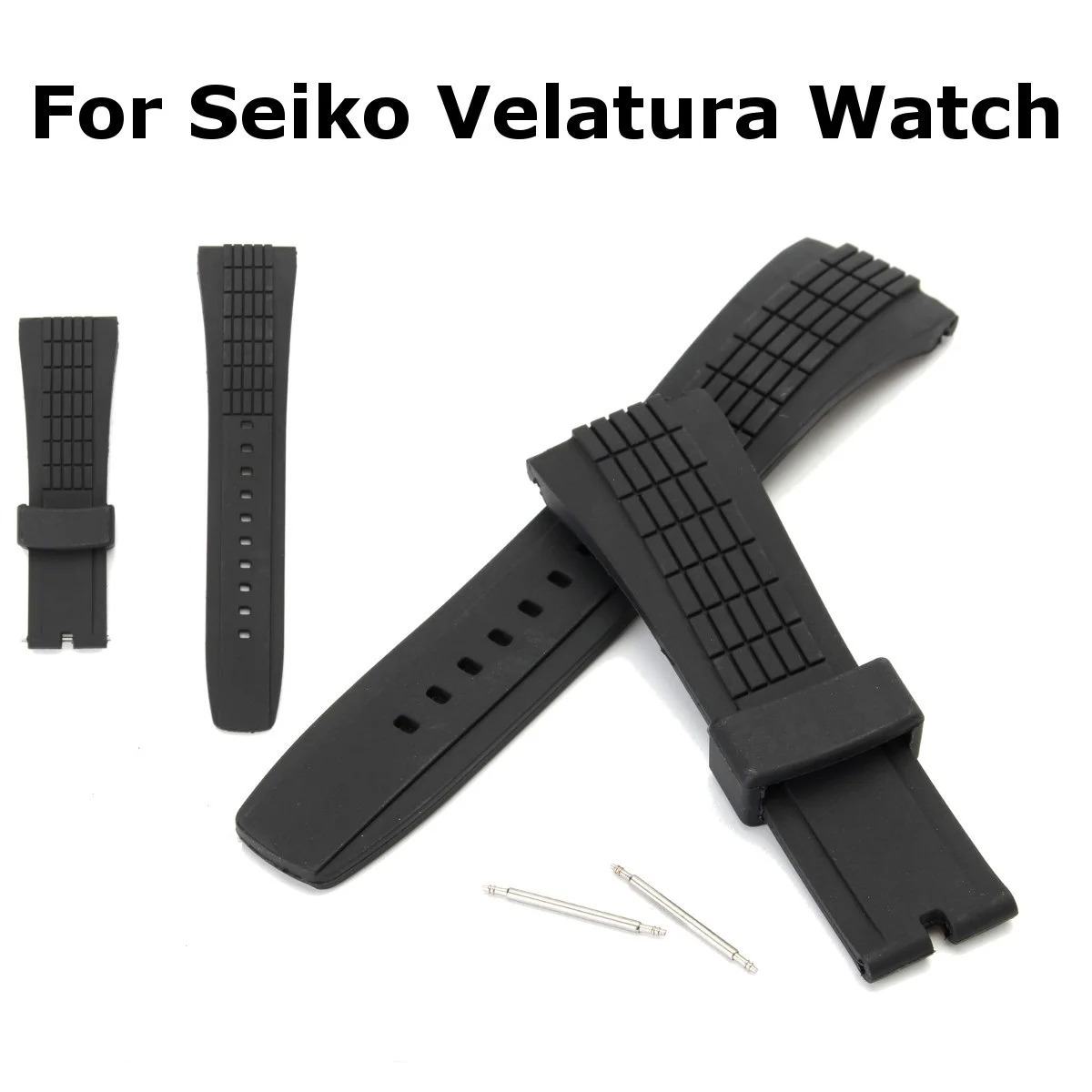 26 мм силиконовый черный ремень для часов Ремешок Для Seiko Velatura часы водонепроницаемые резиновые Сменные специальные Популярные ремешки для часов