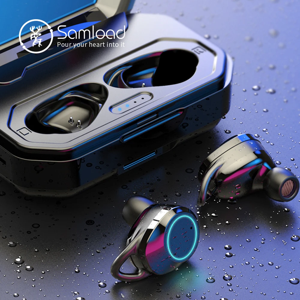 

Samload TWS 5.0 Bluetooth Headphones 3D Stereo IPX7 Wireless Earphone Men with 3000mAh Charging box For Huawei Xiaomi Samsung LG