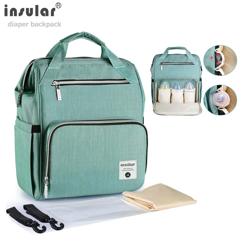 

Insular Large Capacity Baby Diaper Bag Solid Color Maternity NappyBackpack Bebe Nursing Bags For Mummy Travel Bolsa Maternidade
