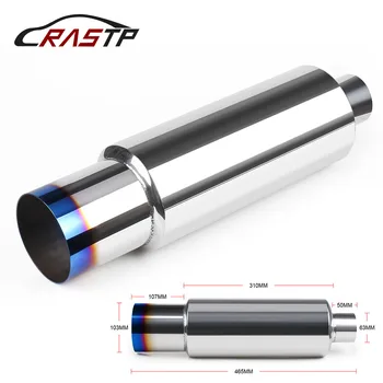 

RASTP-Universal 304 Stainless Steel Exhaust Systems Muffler Tail Pipe Interface 63mm Car Accessories Styling RS-CR1010