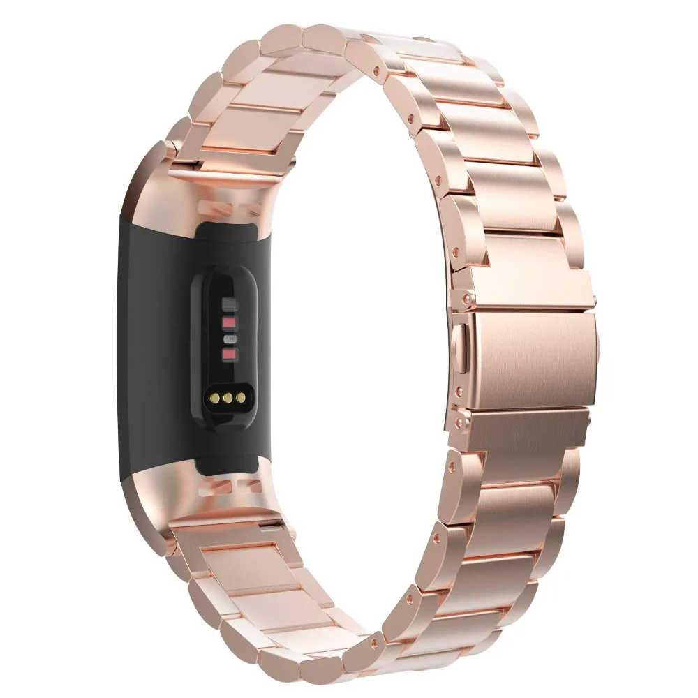 Металлический ремешок из нержавеющей стали для Fitbit Charge 3 сменный мужской t
