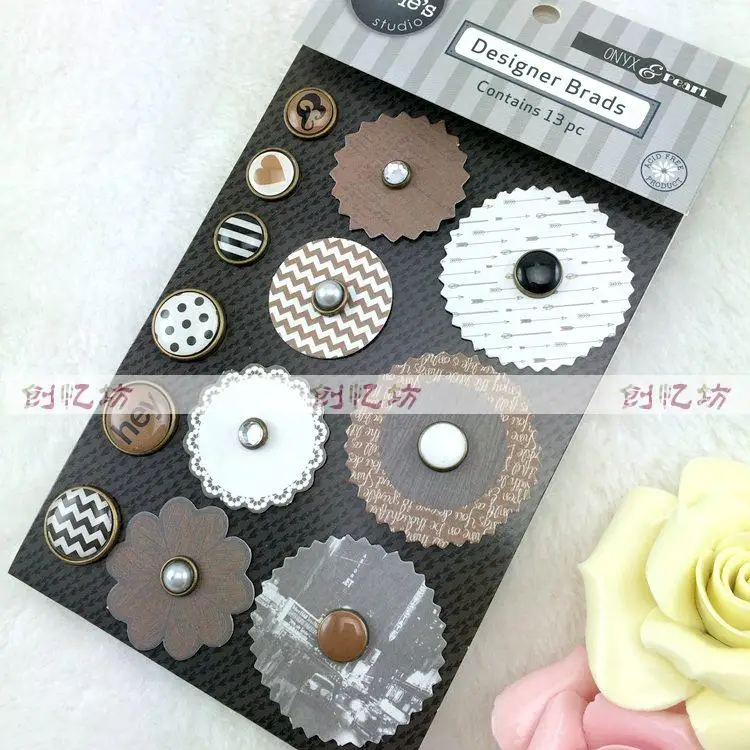 DIY Photo Album Decoration Scrapbook Embellishments Round Brads