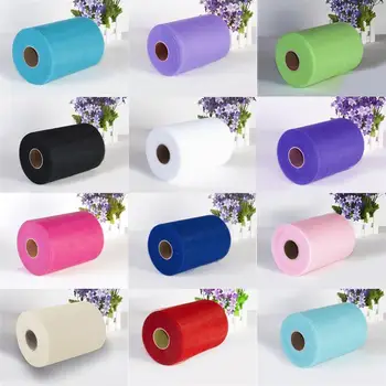 

6"X100YD Tulle Fabric Roll For Wedding Party Birthday Decor Bow Banquet Craft Table Centerpiece Skirt DIY Accessories Supplies