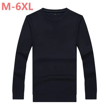 

8XL 6XL 5XL 4XL Brand Casual Sweater O-Neck Solid Slim Fit Men Long Sleeve Patchwork Male Pollover Sweater Clothes agasalho masc