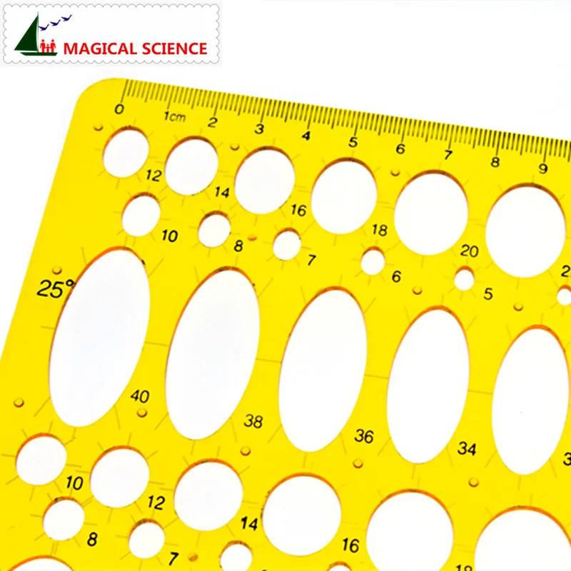 Прозрачный пластиковый эллипс шаблон для рисования Овальный профессиональный дизайн доска для рисования 25 см студентов линейки KJ012