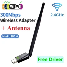 Беспроводной USB WiFi адаптер 300Mbp wi fi ключ ПК сетевая карта wifi 2,4 ГГц адаптер Lan USB Ethernet AC wi-fi приемник 802.11b/n/g