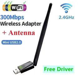 Беспроводной USB WiFi адаптер 300Mbp ключ Wi-Fi PC сетевая карта wifi 2,4 ГГц адаптер ЛВС USB Ethernet AC Wi-Fi приемник 802.11b/n/g