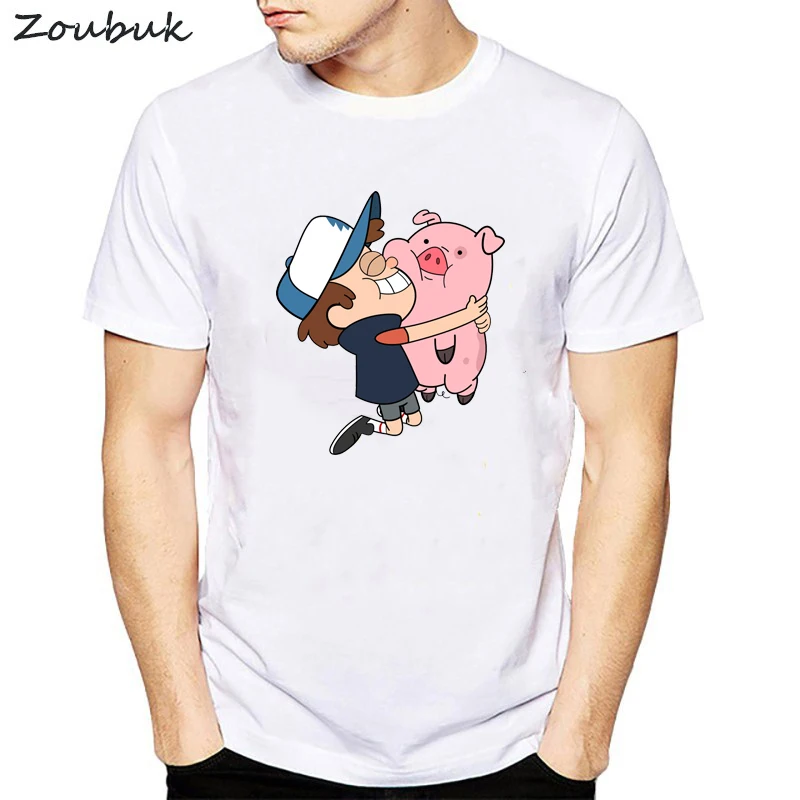 

Gravity Falls t shirt men harajuku tshirt funny animal pig t-shirt male summer tops tee shirt homme New Year's Gifts Presents