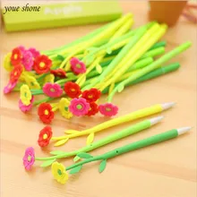 2 шт./лот Корея Канцелярские мягкая silicome цветок гель нейтральный ручка прекрасный растений ручки 0.38 мм для школьников офиса