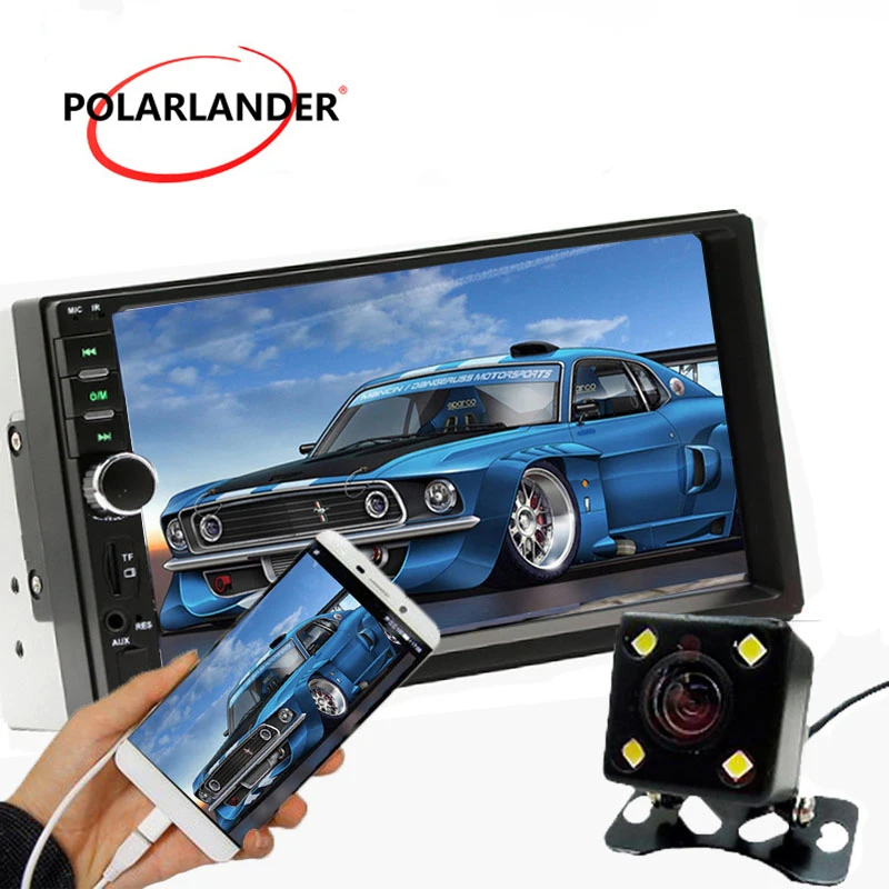 

2 DIN 4LED Camera USB/AUX IN/FM/SD 1080P Auto Videos 7" Stereo Bluetooth Camera Car Radio Touch Screen MP5 Player Mirror Link