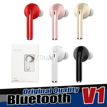 

50PCS/Lot Wholesale Bluetooth V4.1 Earphone in-ear Mini Wireless earphones Stereo v1 Sport for iPhone 7 Samsung Xiaomi Free DHL