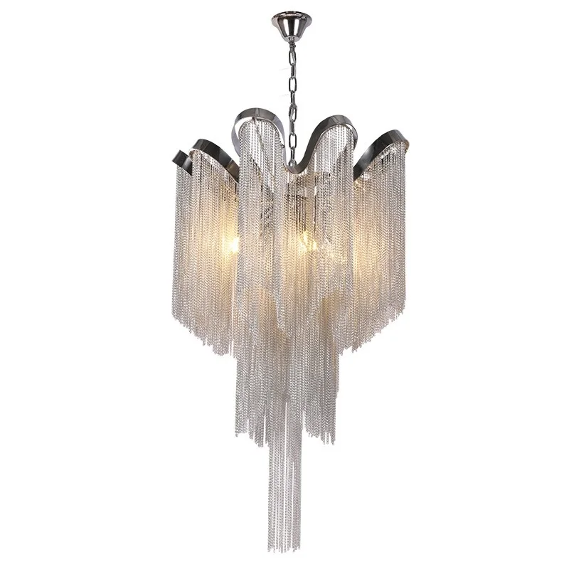 Us 144 48 44 Off Nordic Tel Chain Pendant Light For Home Luces Led Decoracion Silver Fringed Hanging Lamp Fixtures In Us 144 48 44 Off Nordic Tel Chain Pendant Light For Home Luces Led Decoracion Silver Fringed Hanging Lamp Fixtures In