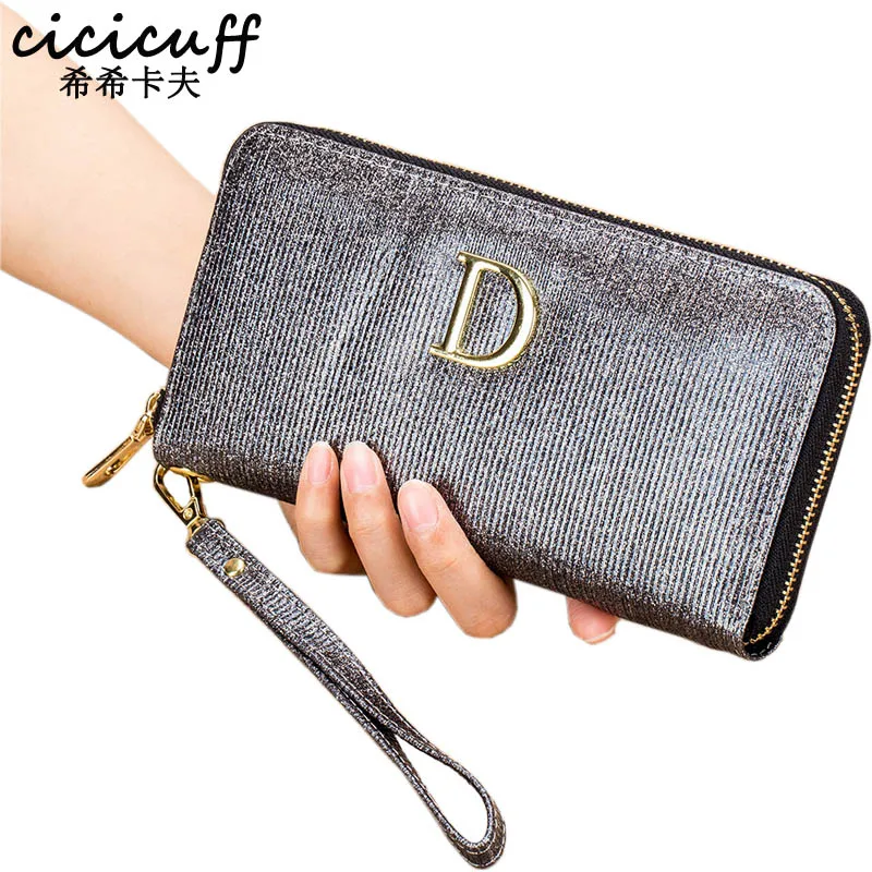 

CICICUFF 2019 New Purse Patent Leather Wallet Women Long Zipper Women Purse Fashion Glisten Long Clutch Phone Wallet Bag Female