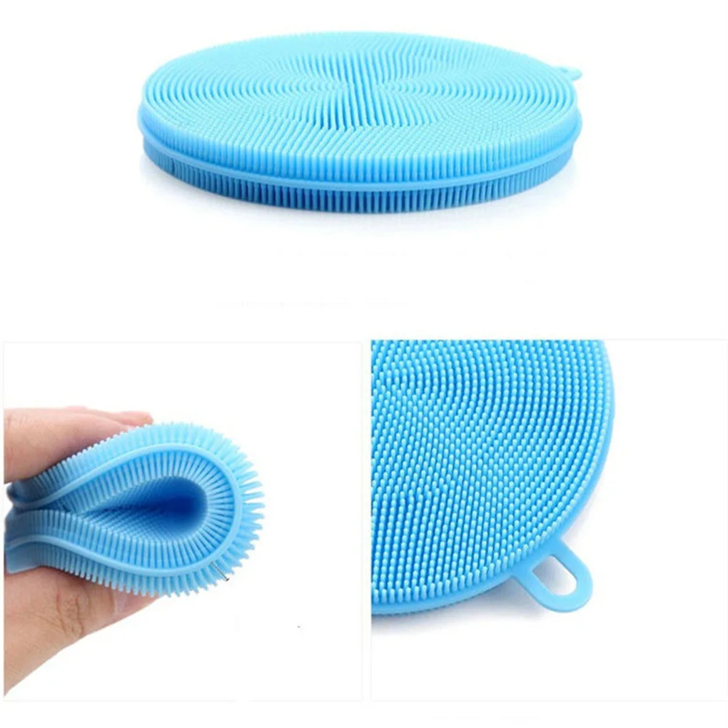 

Brand New Magic Silicone Dish Bowl Cleaning Brush Multifunction Scouring Pad Pot Pan Wash Brushes Kitchen Cleaner Washing Tool