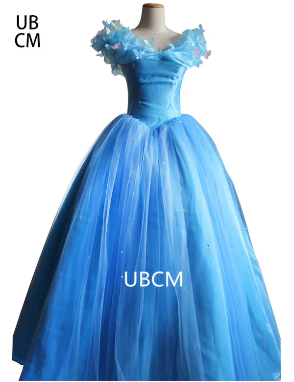 

Cinderella Princess cosplay Dress adult Size Birthday Party girl wedding dress