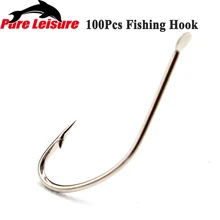 PureLeisure 100 шт. Высокое качество навалом острые рыболовные крючки белого цвета из высокоуглеродистой стали крючок с колючей коробкой