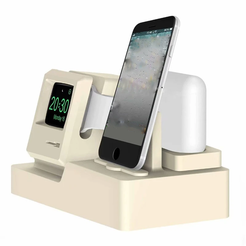 2018 New Arrival 3 in 1 Silicone charging stand Dock Station Portable all for iPhone for aplle watch for Airpods Classic design