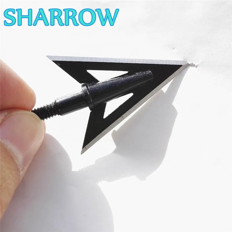 

6pcs Archery Fishing Stainless Steel 2 Fixed Blade Broadheads Arrow Head Hunting Point Special arrows Fish Hunting Accessories