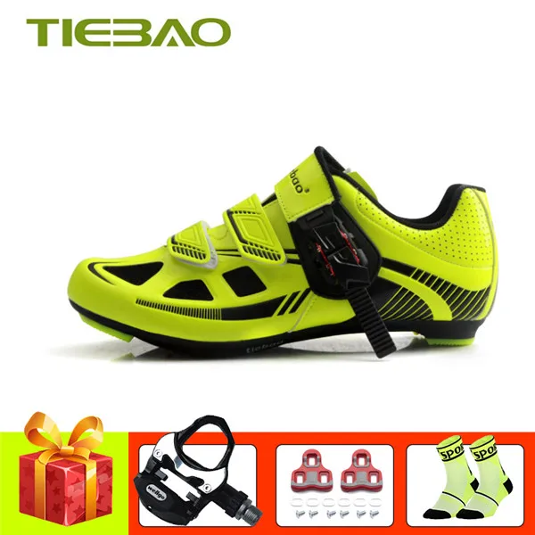 Tiebao sapatilha ciclismo, обувь для шоссейного велосипеда,, велосипедные педали, спортивные, велосипедные кроссовки, самофиксирующаяся дышащая обувь для гонок - Цвет: pedals for 1652 G