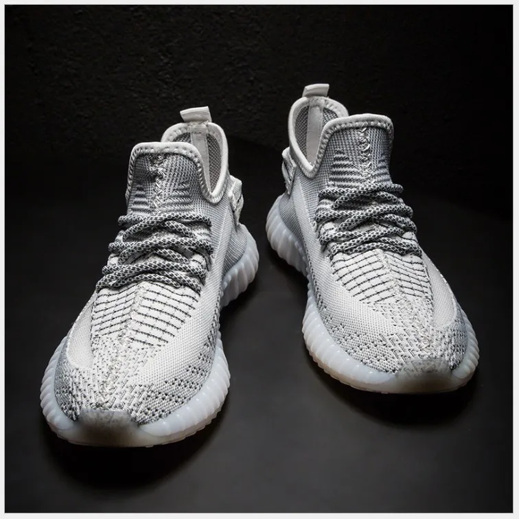 

Super fire summer new men's shoes flying woven sports shoes angel breathable coconut reflective running shoes