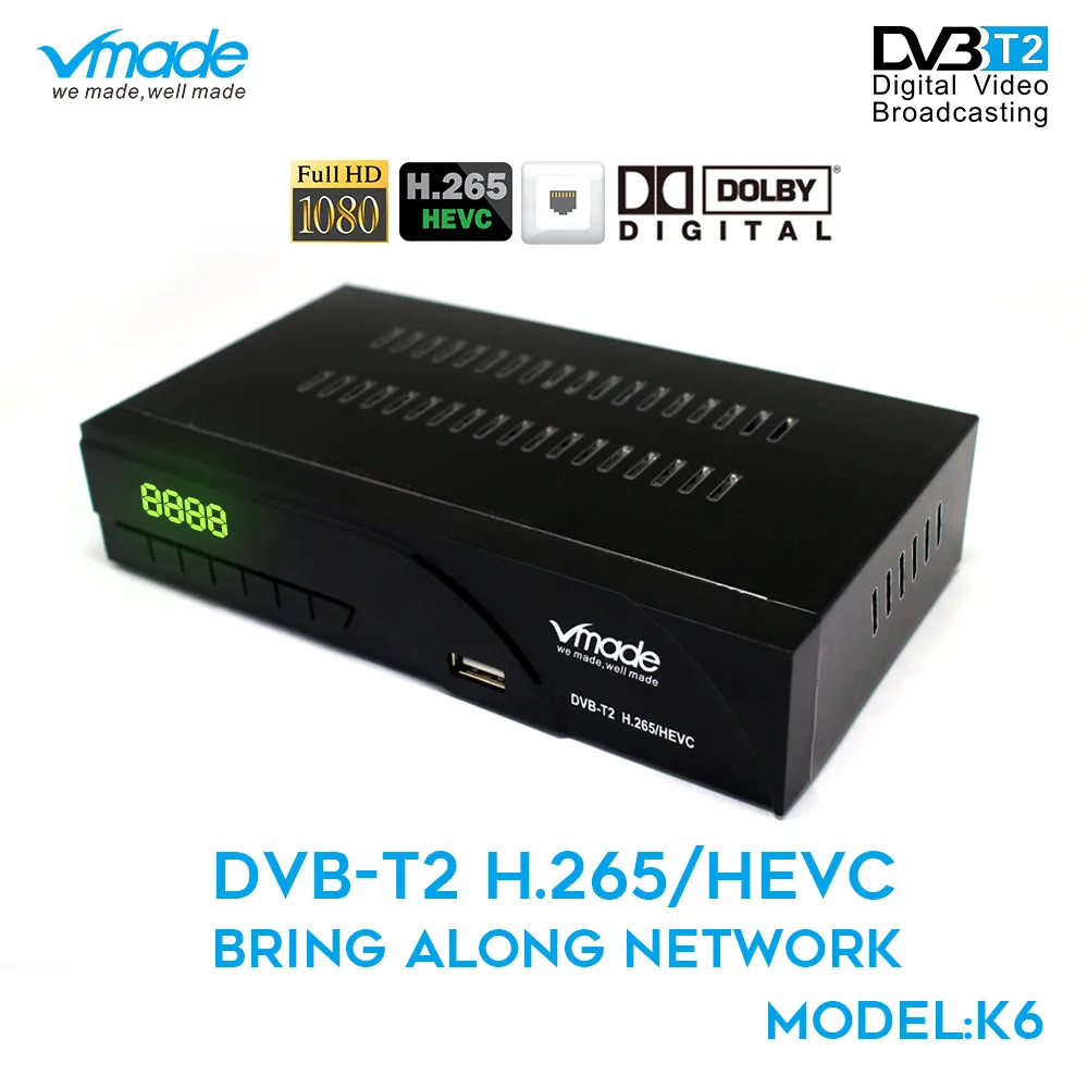 

DVB T2 High Digital Terrestrial signal receive DVB T2 K6 TV BOX with Net port support H.265 Dolby AC3 PVR Youtube set top box