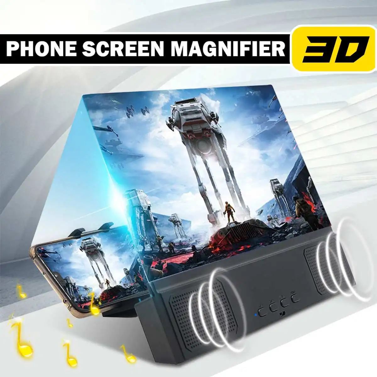 12 дюймов увеличитель для экрана телефона с кнопками клип 3D HD видео усилитель и проводной динамик для смартфона расширитель держатель