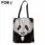 FORUDESIGNS Mulheres Ombro Saco Bonito Panda Imprimir Linen Tote Saco para Adolescente Meninas Moda Praia Saco Top-handle Bolsa Feminina