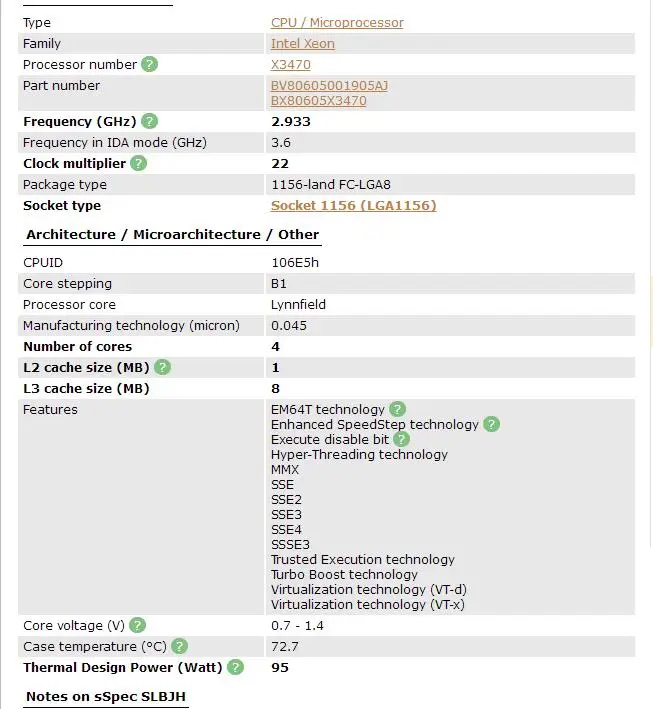 Процессор Intel Xeon X3470 Quad-Core LGA1156 компьютер Процессор 100% работает должным образом серверный процессор Процессор X3470