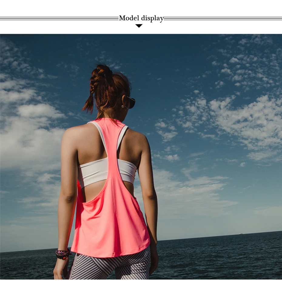 Sexy Women Vest Tank Tops Quick Dry Loose Fitness Sport Sleeveless Vest Running Training Movimiento Camiseta T-shirt  P090