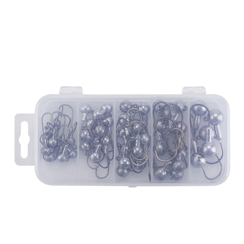 

Jigging Lead Head Hooks Set 2g 3.5g 5g 7g 10g Jighead Nature Color Fishhook Bait Worm Soft Lures Fishing Hooks Tackle Gear Pesca