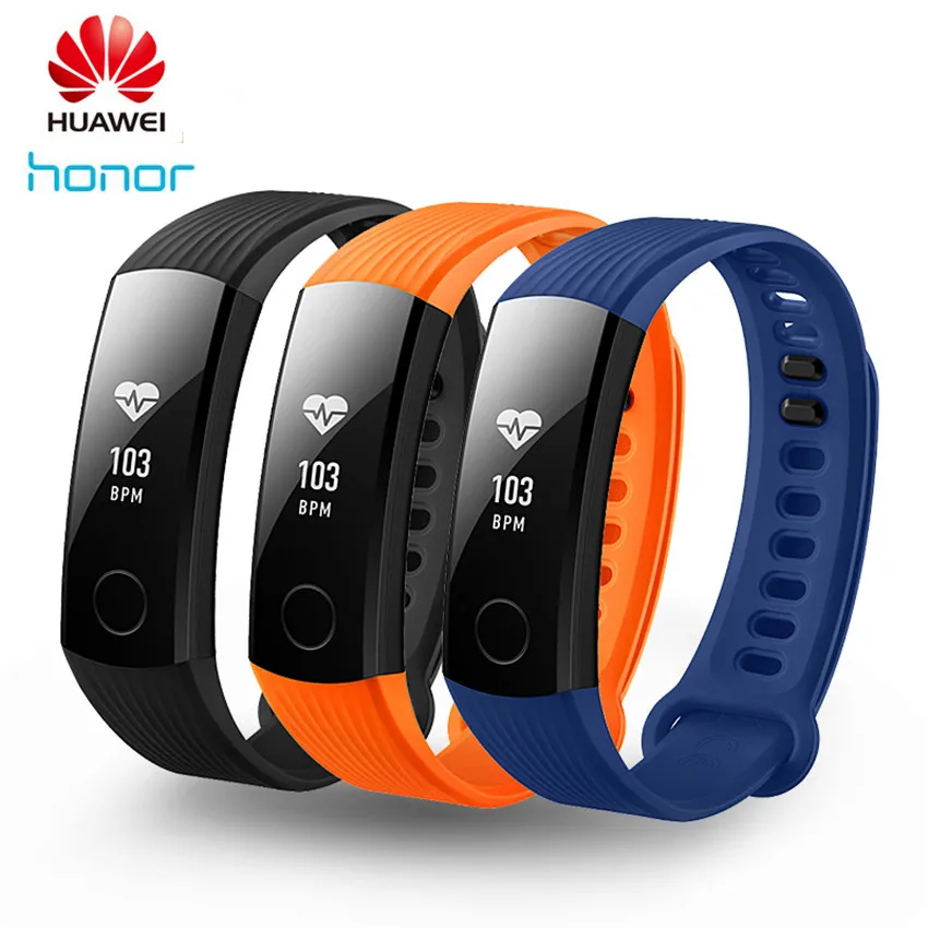 

Huawei Honor Band 3 Smart Wristband Swimmable 5ATM Heart Rate Monitor Push Message Waterproof Fitness Tracker For Android/IOS