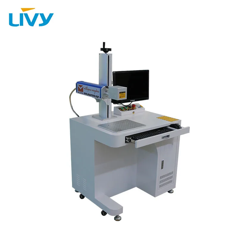  LIVY 20 watt desktop fiber laser metal marking machine red dot position system + computer with 2 ye