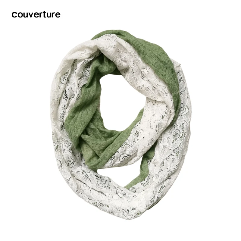 

Couverture 2019 new design women fashion scarf cotton lace Double side ring scarves Summer embroidery bandana women foulard