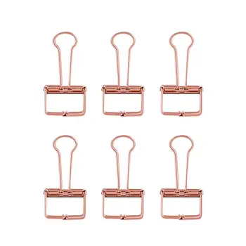 

rose gold hollowed out design binder clip for office school paper organizer stationery supply decorative metal clips