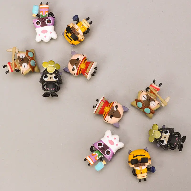 

5pcs JAPAN Capcom Monster Hunter Zinogre Airou Anime Cat Dolls MonHun Nikki Poka Poka Airu Mura figures