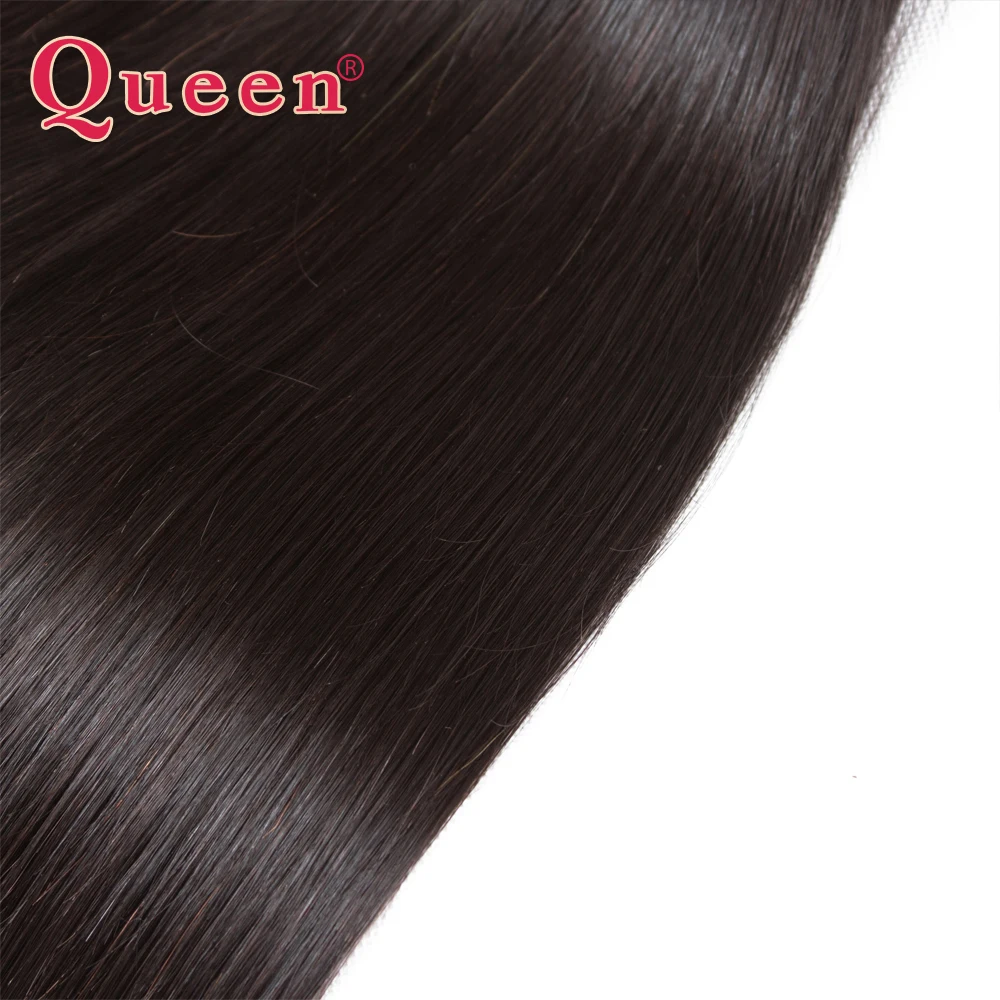 Queen hair Products прямые волосы пучки с закрытием перуанские Remy человеческие волосы 3/4 пучки с закрытием натуральный цвет волос