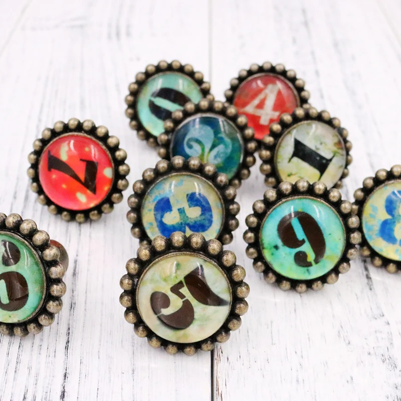 

1x Dia. 42mm Vintage Single hole digital number furniture knobs Drawer Cabinet Cupboard Door Pull handles for kids room