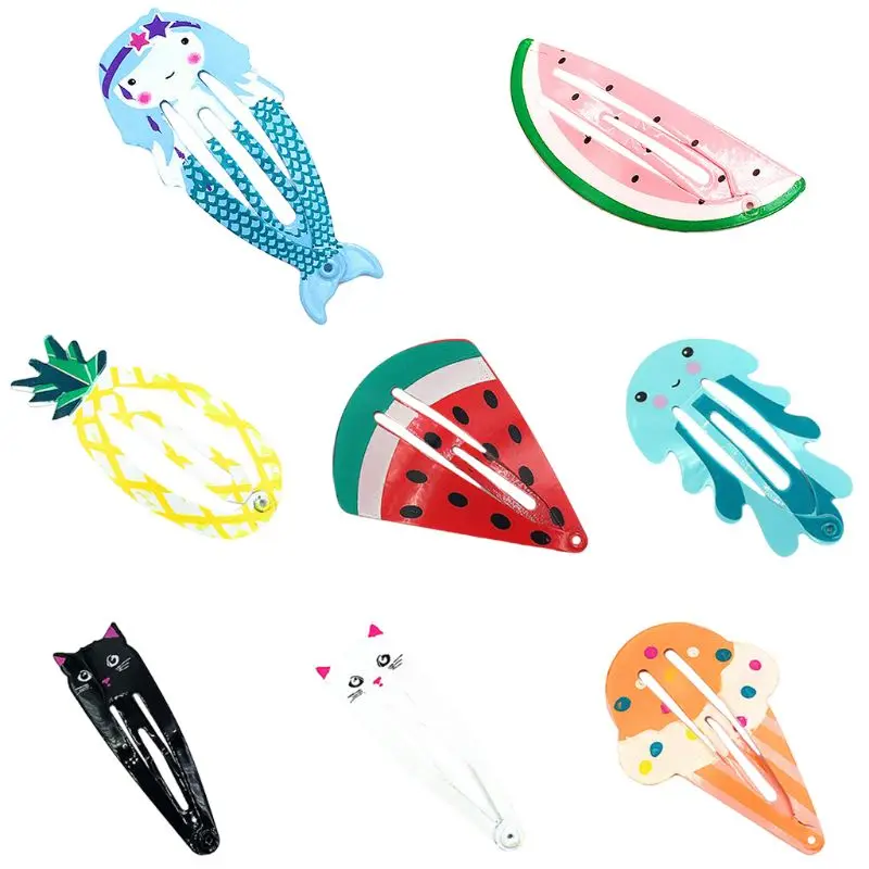 

1Pc Children Girl Metal Alloy Cartoon Fruit BB Hair Clips Snap Hairpin Barrettes