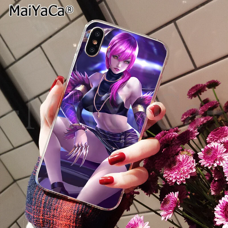 Мягкий прозрачный силиконовый чехол MaiYaCa kda league of legends из ТПУ для iPhone 8 7 6 6S Plus 5 SE XR X