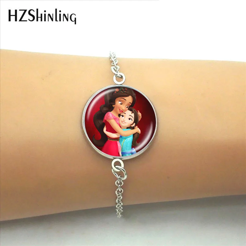 HZShinling Elena of Avalor, стеклянные круглые браслеты для женщин, девушек, искусство, латам, принцесса, Елена, шарм, звено, цепочка, браслет, мини-001