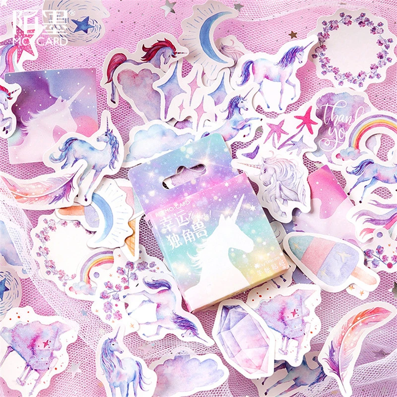 

Sales Promotion 45pcs Unicorn Washi Tape Paper Sticker Decoration DIY Album Scrapbooking Sticker Kawaii Stationery Gift