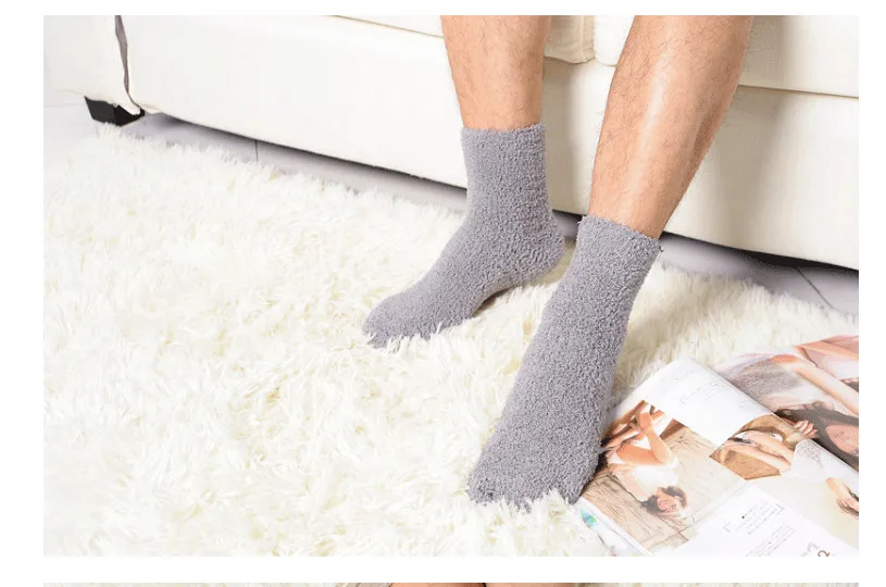 Fcare 12 шт. = 6 пар мужские calcetines носки ковер коралловые бархатные колбасы грелка полотенце носки спальный пол ворсистые носки