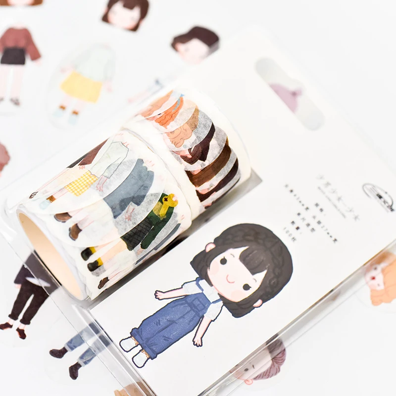 

Person And Paper Tape Handbook Material Set Simple Handbook Sticker Decorative Sticker