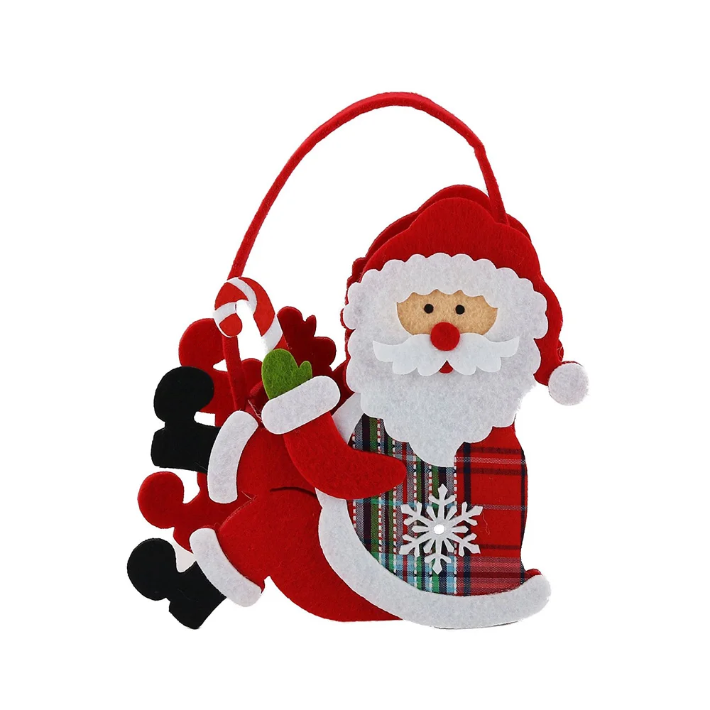 2 шт Подарочная сумка Рождественский Войлок конфетная сумка конфетный Рождественский подарок для детей держатели для подарков - Цвет: Santa 2