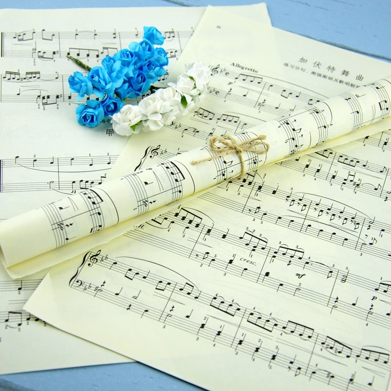 

2pcs/lot White Vintage Style HD Font Music Spectrum Paper 22*27 cm DIY Mini Items Photography Accessories Photos Studio Props