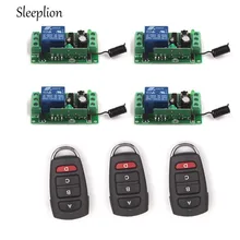 Sleeplion Remote Control Relay 12V 10A 1CH Switch 3 Transceiver with 4 Receiver 315MHz/433MHz Wireless Remote Control