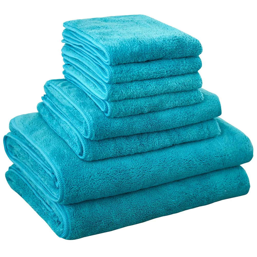 

8 Pcs/Set Absorbent Quick Drying Hand Towels Shower Bath Sheets Solid Bath Towel Soft Clean