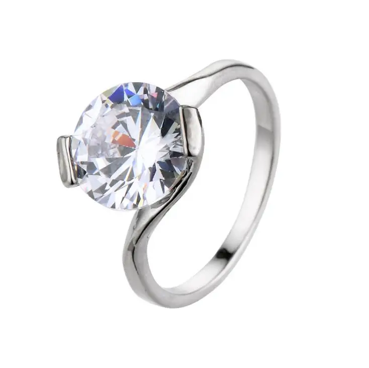 

New Charm AAA Zircon Big Round Arrows Heart Ring Love Wedding Jewelry For Women