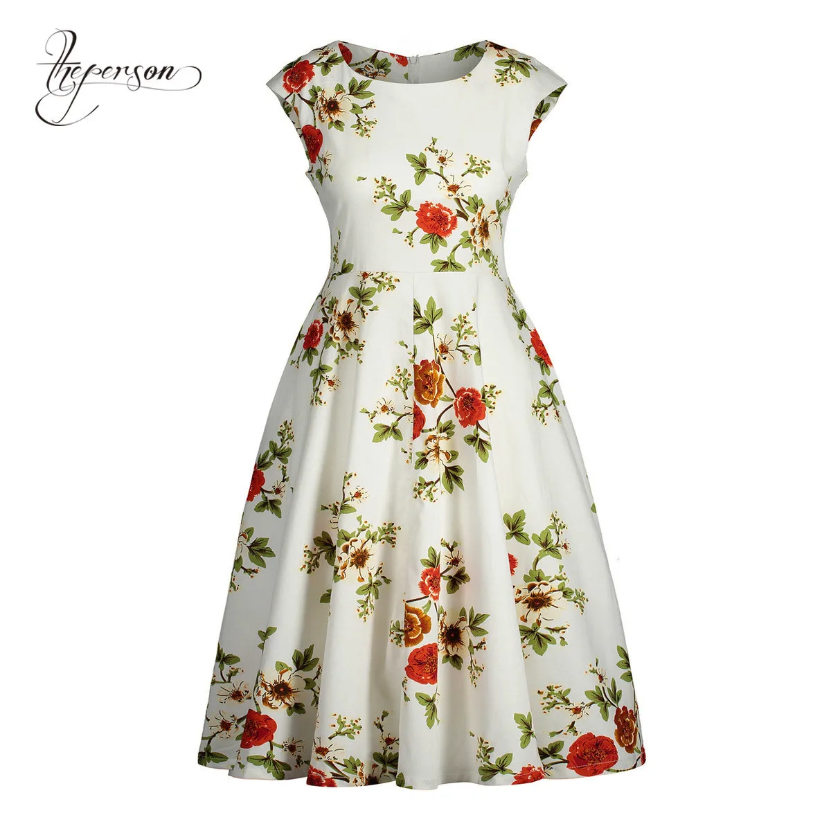 2018 Sleeveless Printing Hertz Style Vintage Woman Dresses 50s 60s